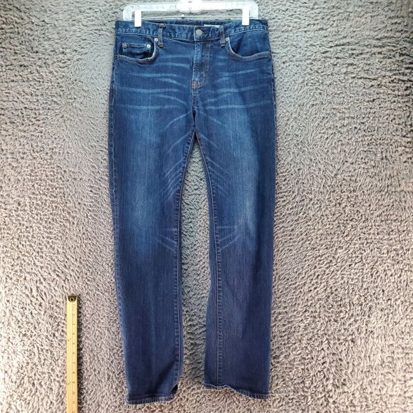 Aeropostale Jeans Mens 31x32 Blue Slim Straight Cotton Blend Stretch Denim - Picture 1 of 9